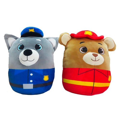 Peluche Marshmallow policía/bombero, 32 cm, ONE TWO FUN, surtido.