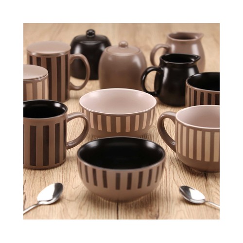 Taza mug gres, surtido rayas. VERSA HOME