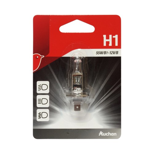 Bombilla halógena para automóvil, tipo H1 con potencia de 55W, PRODUCTO ALCAMPO.