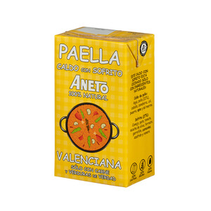 Imagen de ANETO Caldo para paella Valenciana 100% natural brik de 1 l.