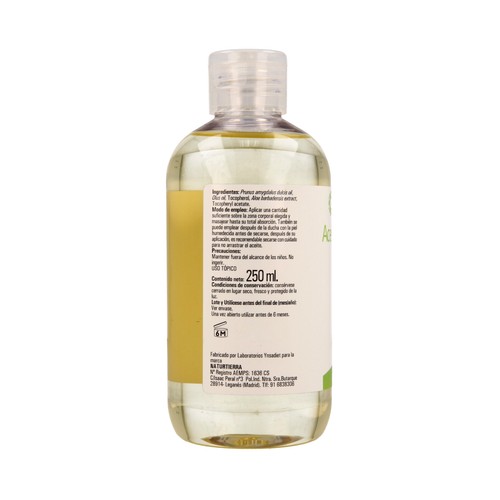 NATURAFEMME Aceite hidratante de almendras con aloe vera NATURAFEMME 250 ml.