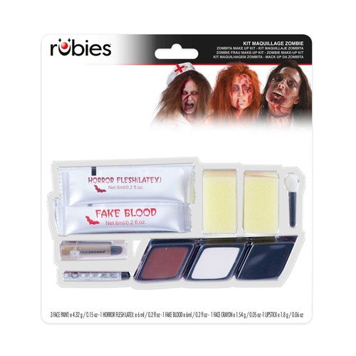 Kit 1 set cosmético, maquillaje zombie para mujer. RUBIES