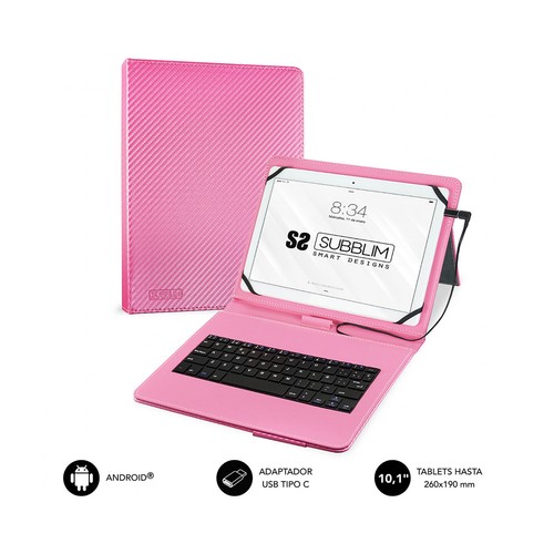 Funda universal para tablet hasta 10,1” con teclado, SUBBLIM Keytab Pro.