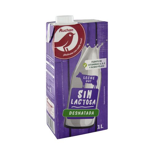 Leche desnatada de vaca, sin lactosa PRODUCTO ALCAMPO 1 l.