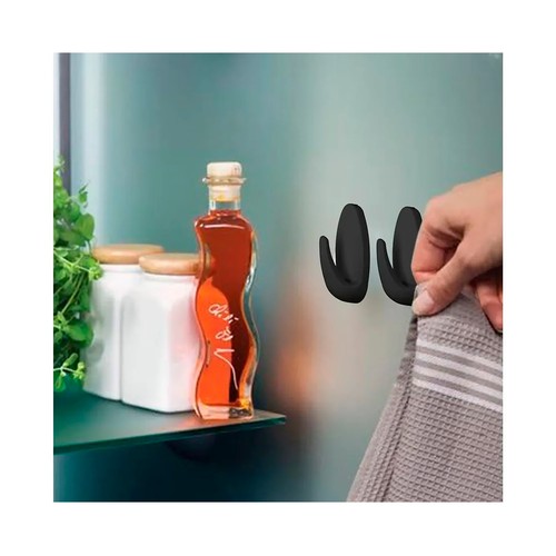 Pack de 3 ganchos ovalados, color negro, TESA.