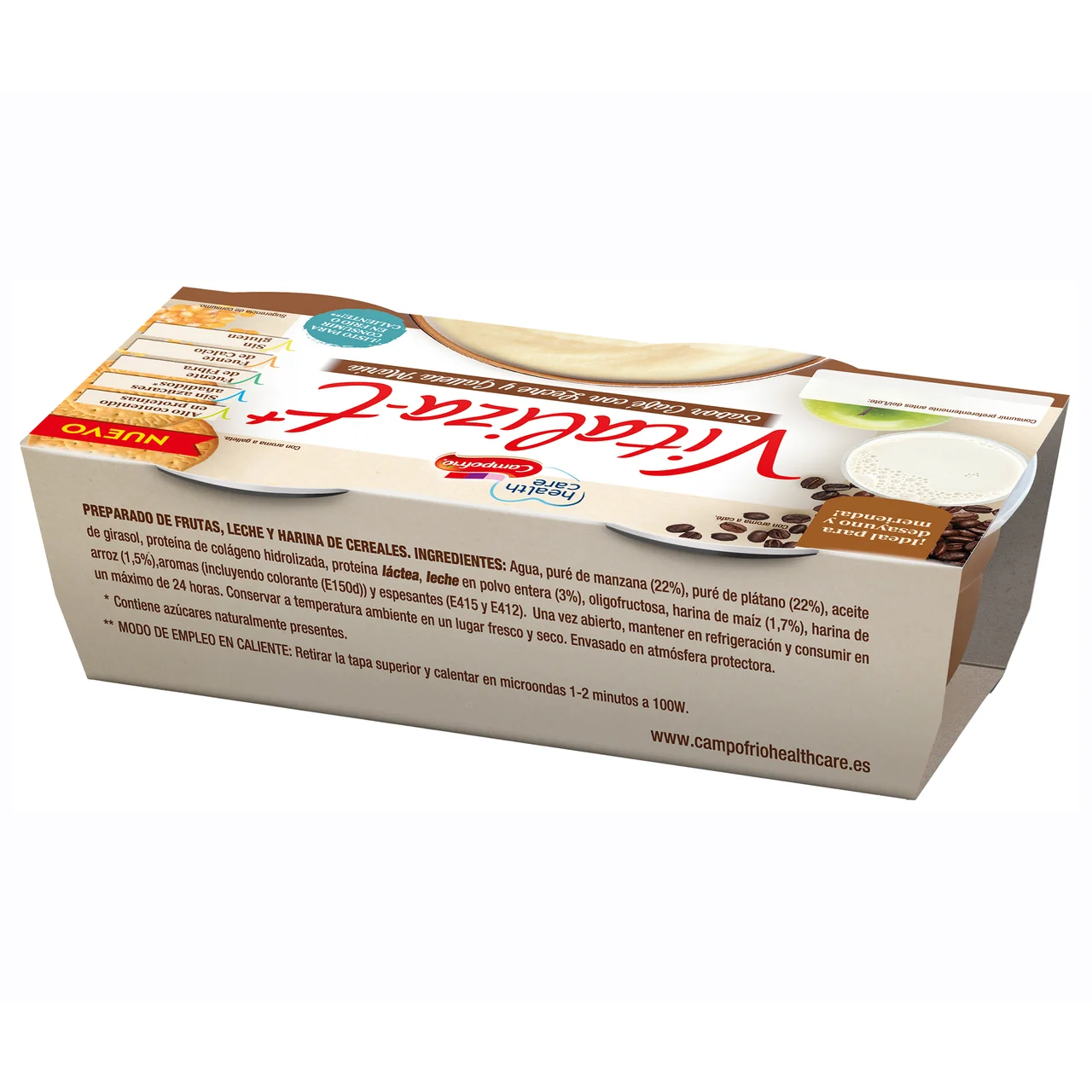 CAMPOFRÍO HEALTHCARE Vitaliza-t café y galletas 2 x 130 gr.