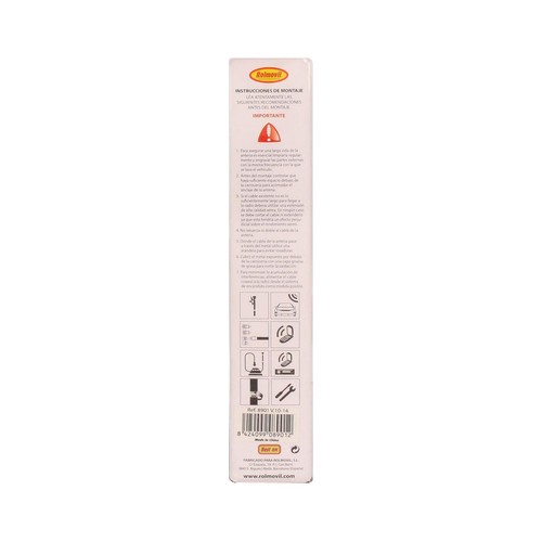Antena de radio tipo Polo con macho M-5-6, hembra M 5-6 y longitud de 20 centímetros ROLMOVIL.