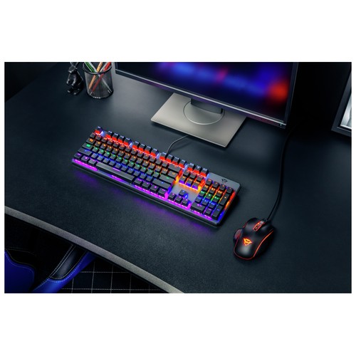 Teclado gaming mecánico TRUST GXT 865 Asta, iluminado, conexión Usb.