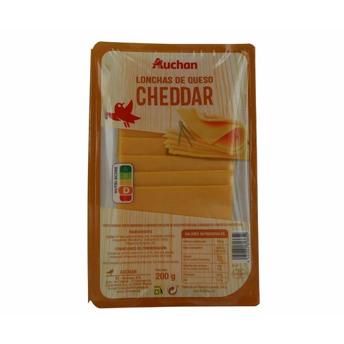 Queso Cheddar en lonchas PRODUCTO ALCAMPO 200 g.