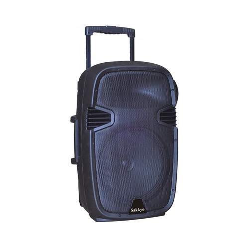 Altavoz portátil inalámbrico Karaoke SAKKYO NPL2215DSP, sintonizador de radio FM, Bluetooth, Usb, MicroSD, Aux-In.