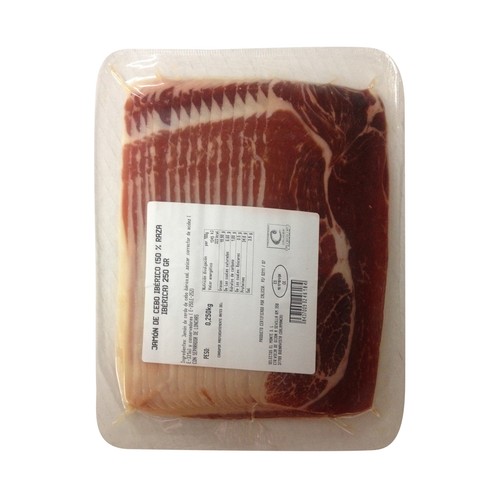 SELECTOS PEÑARANDA Jamón de cebo Ibérico (50% raza ibérica), cortado en finas lonchas PEÑARANDA 250 g.