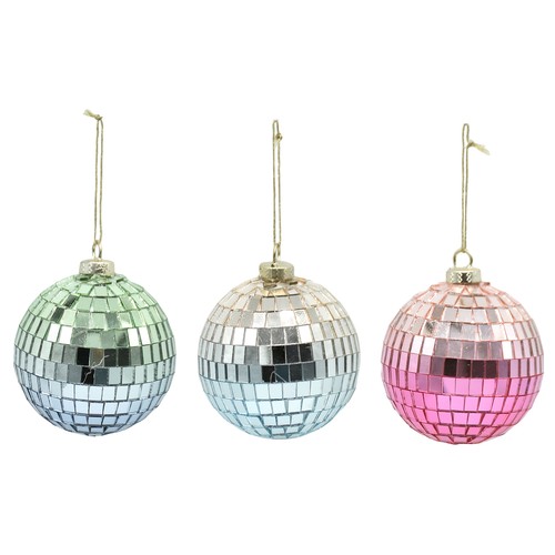 Colgante Bola Espejos 7,5 cm modelos surtidos decoración para Árbol de Navidad SC, ACTUEL