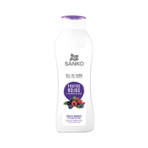 Gel para baño o ducha con frutos rojos y extracto de Acai SANKO 600 ml.
