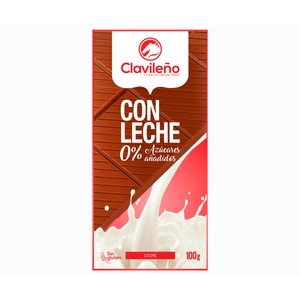Imagen de CLAVILEÑO Chocolate con leche extrafino sin azúcares añadidos 100 g.