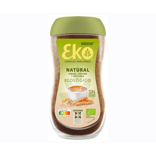 Cereales solubles para beber, sin azúcares añadidos EKO Natural ecológico frasco de vidrio de 150 g.