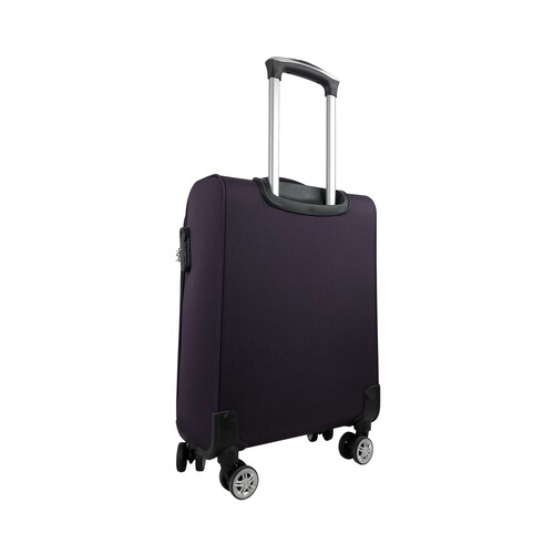Maleta de cabina soft de 55 cm color morado y 8 ruedas, AIRPORT ALCAMPO.