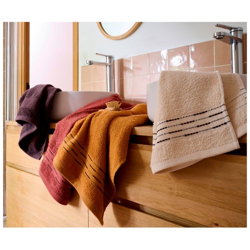 Toalla de tocador Rosa 30x50cm Pespunte 360gr, ACTUEL