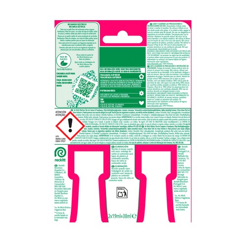 AIRWICK Recambio ambientador eléctrico olor a frambuesa duplo 2X19ml