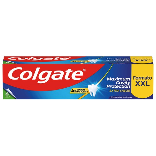 COLGATE Maximum caries protection Pasta de dientes con flúor, calcio y protección frente a las caries con sabor a menta 100 ml.