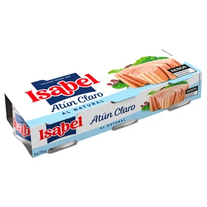 ISABEL Atún claro al natural pack 3 uds. x 56 g.