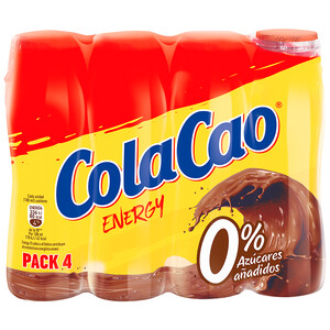 Imagen de COLACAO Energy Batido de chocolate sin azúcares añadidos 4 x 188 ml.