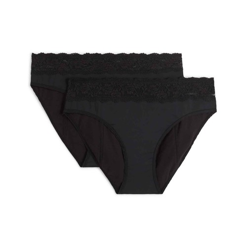 Lote de 2 bragas de algodón para mujer INEXTENSO, talla L.