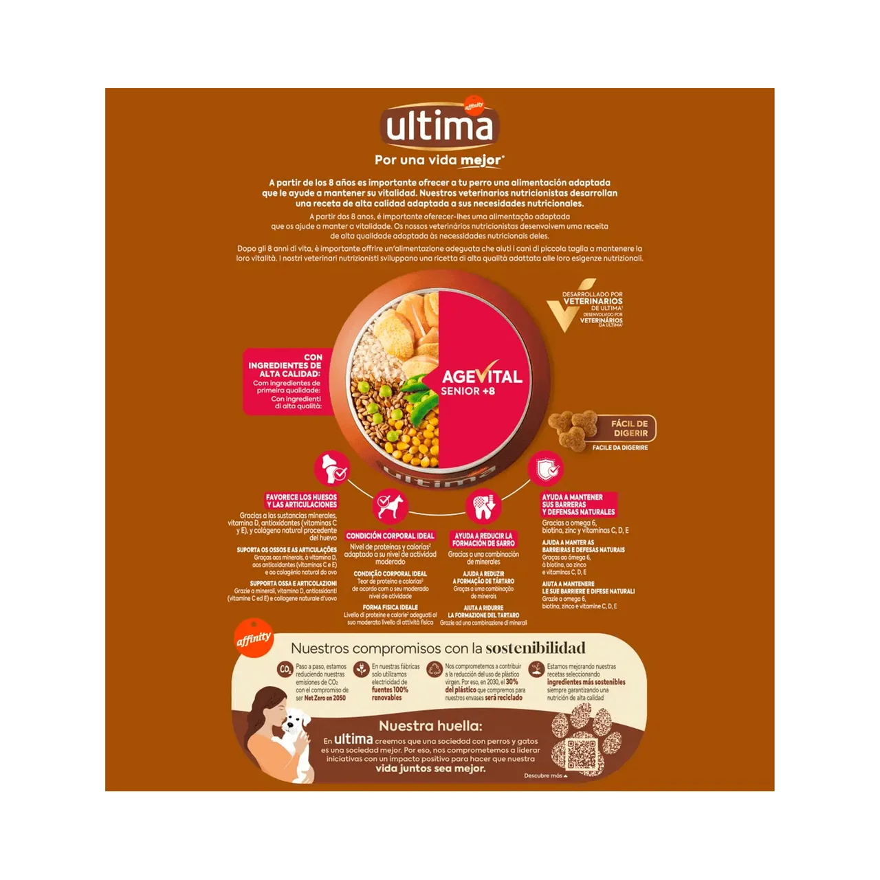 ULTIMA Alimento de perro seco mini senior 2.5kg