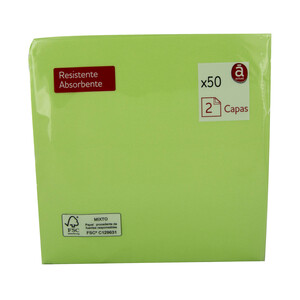 ACTUEL Servilletas doble capa de 40x40 en color verde ACTUEL 50 uds.