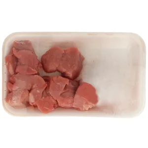 Bandeja con carne para estofado de 2ª de ternera blanca