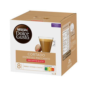 DOLCE GUSTO Café en cápsulas cortado descafeinado I5, 16 uds. 