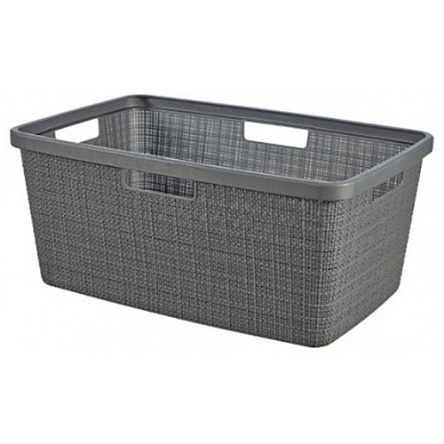Cesta para ropa con 46 litros de capacidad, color gris, Jute CURVER.