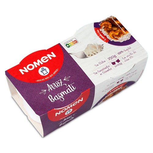 NOMEN Arroz basmati, vasitos pack 2 x 125 g.