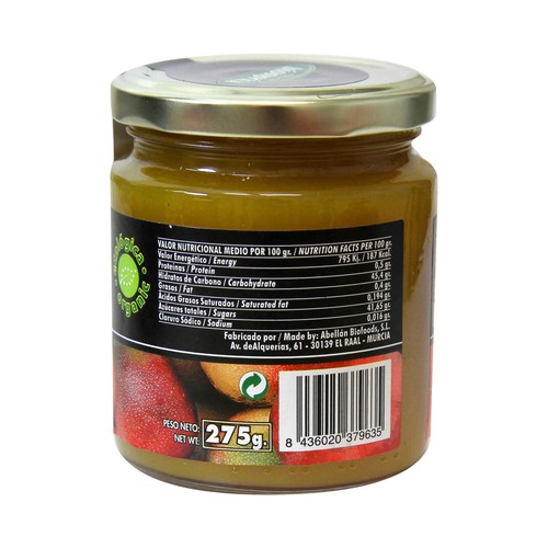 BIOJAM ABEROS Mermelada de mango con azúcar de caña ecológico BIOAPRICA 275 g.