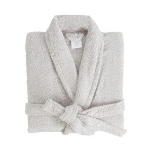 Imagen de Albornoz para adulto color gris, 100% algodón, 380g/m², talla M ACTUEL.