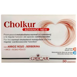 CHOLKUR Complemento alimenticio a base de arroz rojo y Berberina CHOLKUR 30 uds.