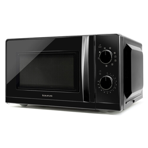 Microondas con grill TAURUS Ready Black Grill, color negro, capacidad 20L, potencia 700W, grill: 900W.