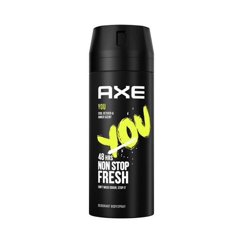 AXE Desodorante en spray para hombe con fragancia a Vetiver y ámbar AXE You 150 ml.