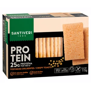 SANTIVERI Tostada crujiente sin gluten, con proteínas 115 g.