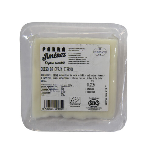 CABALLERO ANDANTE Queso de oveja tierno ecológico CABALLERO ANDANTE 200 g.