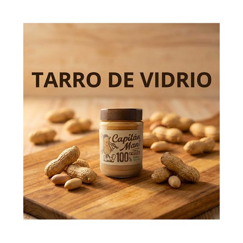 CAPITÁN MANI Crema cacahuete suave sin sal ni azúcares añadidos 340 g.