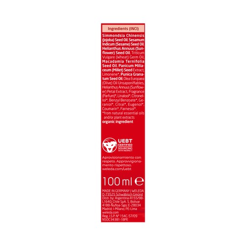 WELEDA Aceite corporal regenerador, con acción reafirmante y antioxidante 100 ml.