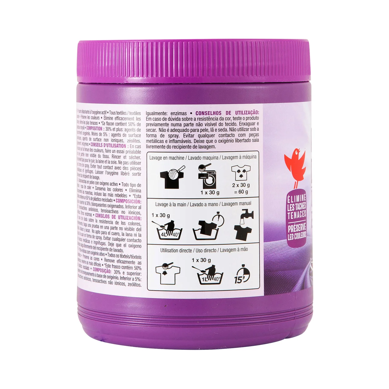 PRODUCTO ALCAMPO Quitamanchas en polvo para todos los tejidos, con oxigeno activo 1 kg.