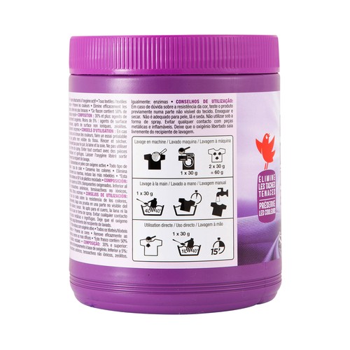 PRODUCTO ALCAMPO Quitamanchas en polvo para todos los tejidos, con oxigeno activo 1 kg.