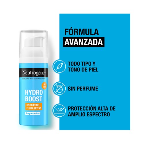 NEUTRÓGENA Hydro boost Crema facial hidratante sin perfume y con FPS 50 (muy alto) 50 ml.