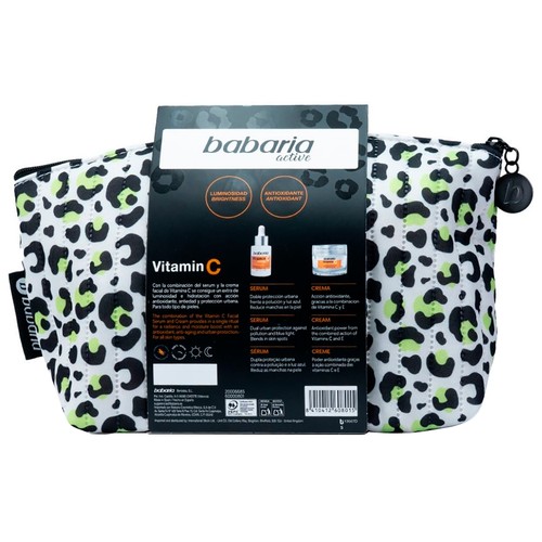 BABARIA Acitve Neceser con sérum con protección a la luz azul y la polución y crema antioxidante, ambos con Vitamina C.