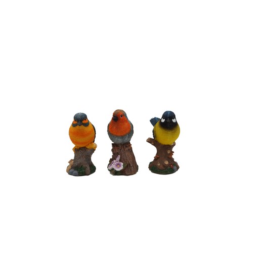 Figura de pájaros de poliresina altura 13,5 cm, GARDENSTAR.