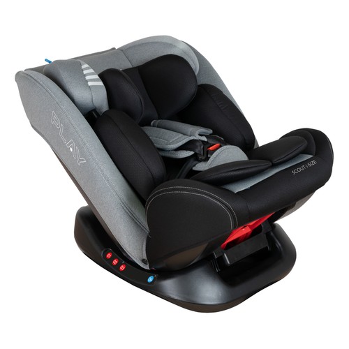 Silla auto PLAY Scout i-Size (40 a 150 cm), evolutiva, a contra marcha, color gris.