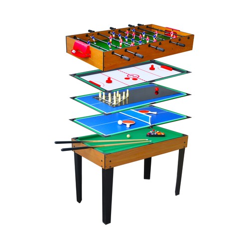 Mesa de juegos 5 en 1, 125x60 centímetros ONE TWO FUN ALCAMPO.