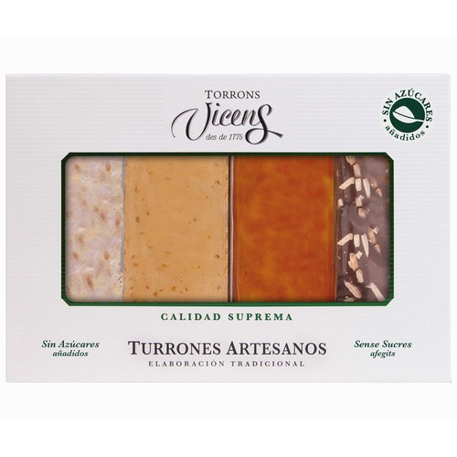 VICENS Surtido turrones sin azúcares añadidos 4 uds. 320 g.