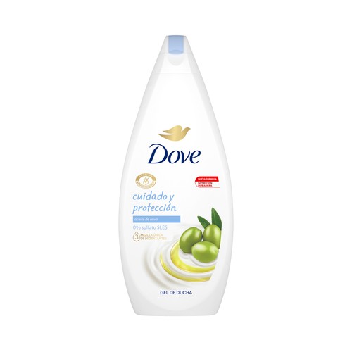 Gel de baño o ducha con 1/4 de crema hidratante DOVE Cuidado y protección 750 ml.